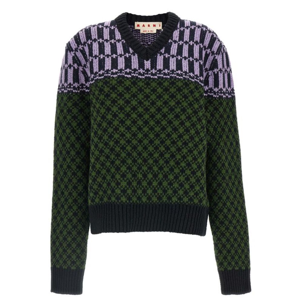 Marni Men Sweater With Geometric Pattern